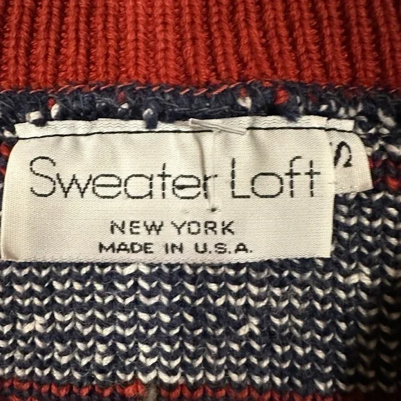 VTG Sweater Loft Knit Crazy Cat Lady Collar 90s Y2K‎ Small Twee Grandma Holiday - Picture 4 of 9